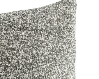 Taie d'oreiller bouclée gris argenté, coussin bouclé texturé doux, housse de taie d'oreiller en boucle grise bouclée, toutes les dimensions personnalisées 18 x 18 20 x 20 22 x 22 décoration d'intérieur confortable