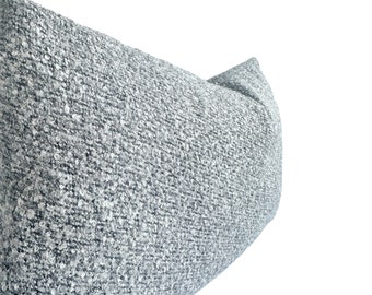 Light Gray Boucle Pillow Cover: Textured Throw Pillow, Custom Sizes