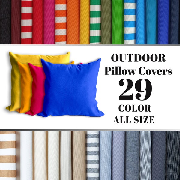 Outdoor Waterproof Pillow covers, Furniture Pillowcase Stain Resistant cushion case Garden, Patio, Balcony, All Size available, Throw pillow