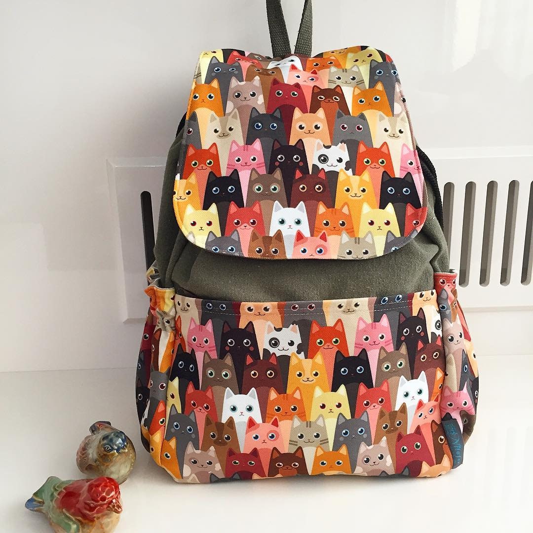 orange cat backpack