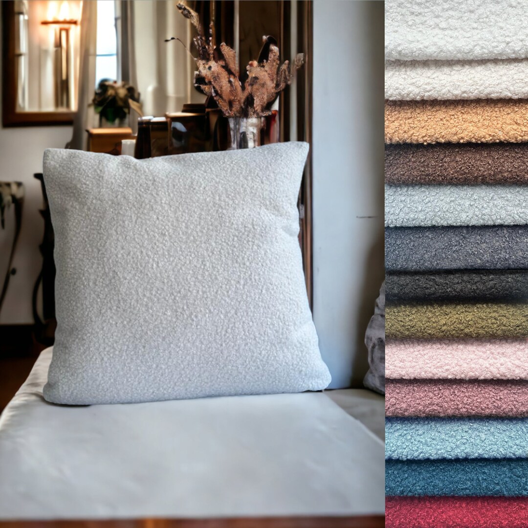 Boucle Pillow Cover, Teddy Pillow for Sofa, Bed, Custom Size, Decorative Pillow, 13 Colors Etsy