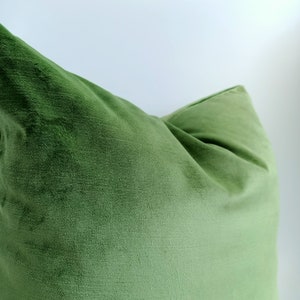 Green cotton velvet pillow cover,  greenAll Custom Sizes, 18x18 20x20, 22x22