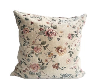 Housse de coussin tapisserie, housse de coussin tissée pour décoration d'intérieur vintage rose, coussin décoratif de ferme, taille personnalisée, 18 alternatives de motifs