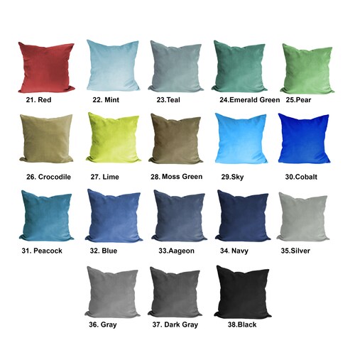 Blue VELVET pillow cover, velvet throw pillow, soft velvet cushion,  38 different  colors, All Custom Sizes, 18x18 20x20, 22x22