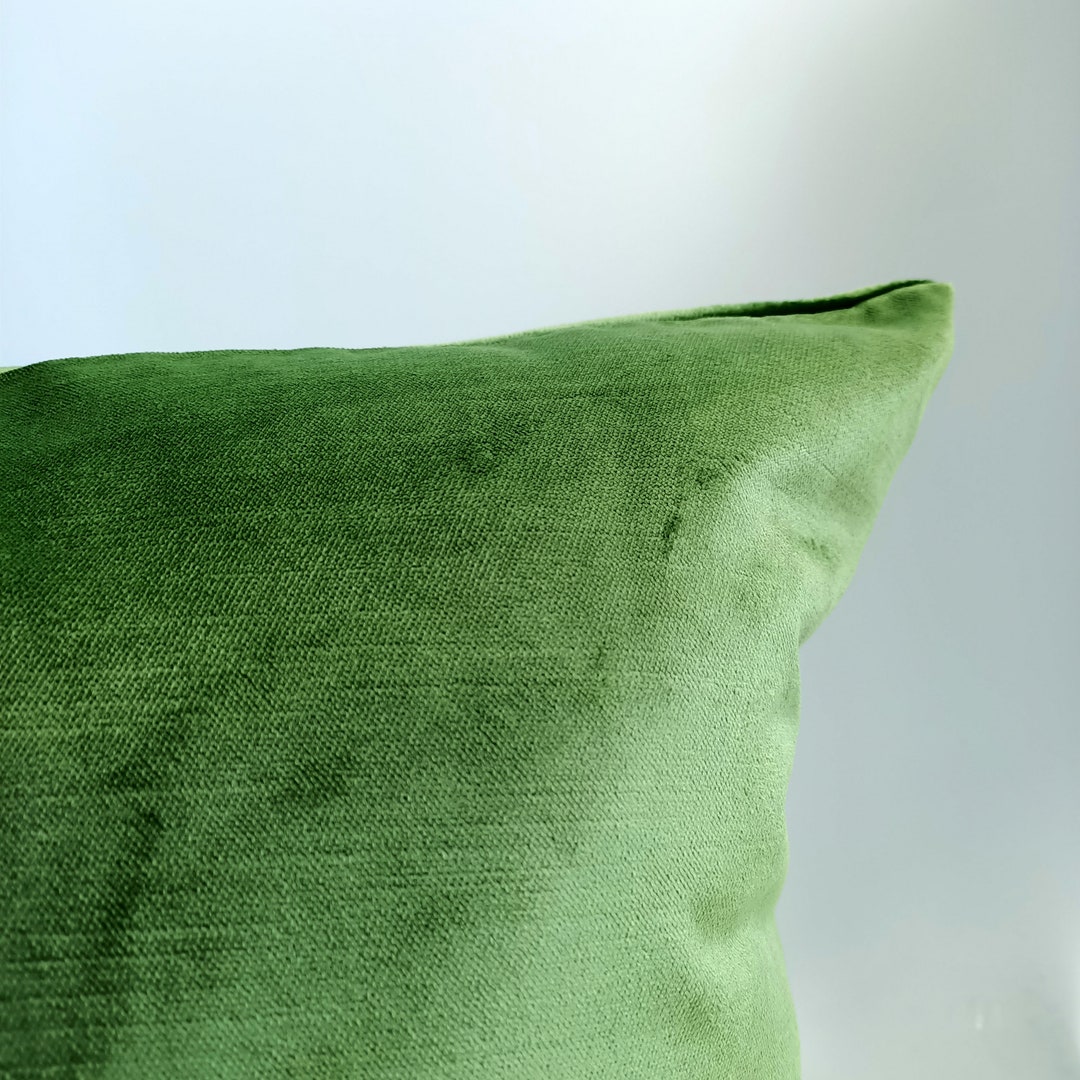 Green Throw Velvet Pillow Cover, Green Body Pillow, Lumbar Pillow for