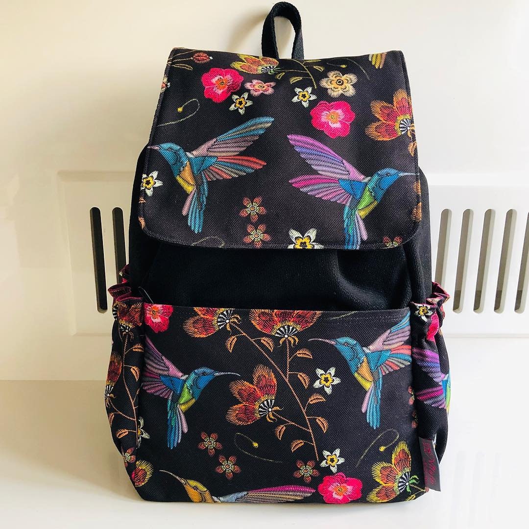 bird print backpack