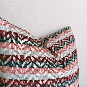 Zigzag pillowcase, burgundy pink gray herringbone pillow cover, Chevron Decorative Cushion, All Size, Modern home decor