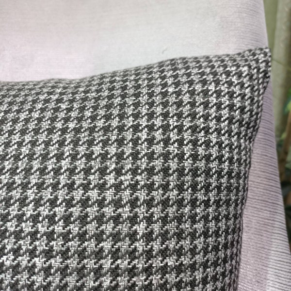 Houndstooth pillow, Gray Black woven cushion case, livingroom decor, bedroom decor