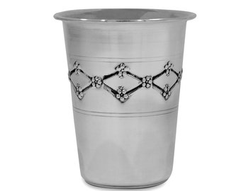 Sterling Silver Kiddush Cup, Diamond Textured Design, Shabbat Judaica, Shabbat Cup, Jewish Gift