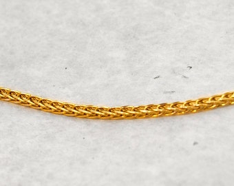 14K massief gouden tarwe sierlijke ketting. Massief gouden ketting: 16, 18 en 20 inch. Echt massief gouden groothandelkettingen. 020SP3T4 - België