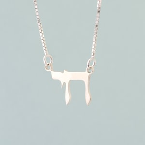 Medium Chai Pendant silver, chai symbol necklace, silver 925 chai, Jewish chai, Jewish jewelry, kabbalah jewelry, Hebrew necklace