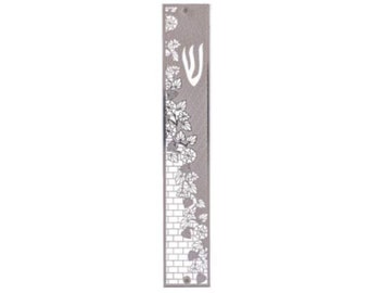 Beautiful Perspex Mezuzah with Cut-Out Floral Pattern