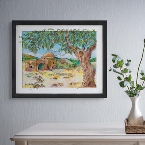 Kever Rachel 3D Painting On Glass, Kever Rochel Painting, Rachel&#39;s Tomb Painting / Modern Jewish Artwork / Judaica Art / Glass Wall Art