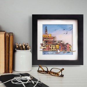 Colorful Old Jaffa Port 3D Artwork, Jaffa Painting, 3d Painting On Glass, Modern Jewish Artwork, Judaica Art, 3d Painting, Jewish Paintings
