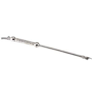 Może przedstawiać: Srebrny wskaźnik do kipy z metalu z zakręconym uchwytem i końcówką w kształcie dłoni.