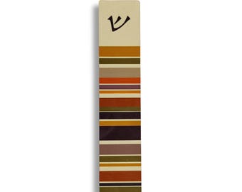 Large Colorful Striped Mezuzah Case, Jewish New Home gift, Modern Mezuzah House, Gift from Israel, Mezuzah with Scroll / Colorful Mezuzah