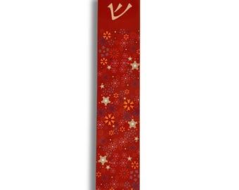 Extra Large Red Flowers Mezuzah Case - Gift from Israel
