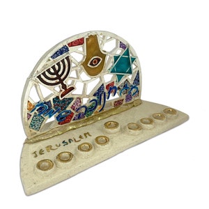 Menorahs of Jewish symbols Chanukiah  menorah for holiday of Hanukkah menorah gift colorful menorah children&#39;s menorahs handmade menorah