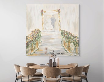 Modern Jewish Wedding Art for Your Home: Couple Under the Chuppah, Jewish Wedding Painting, Chuppah Painting, Jewish Painting