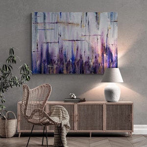 White and Purple Kotel Painting, Wall of Prayer, Abstract Kotel Painting, Wailing Wall Prayers, Jewish Painting, Western Wall Art