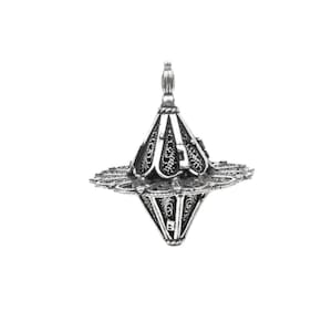 Florales traditionelles Design winziges silbernes Chanukka Dreidel Geschenk für Kinder zu Chanukka
