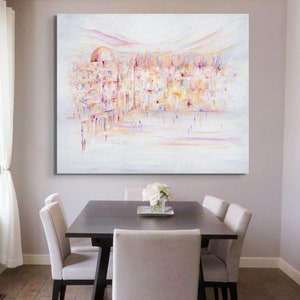 Elegant Warm Colors Western Wall Painting with Jewish Worshipers