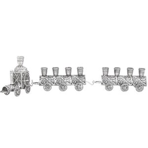 Unusual Small Train Shape Hanukkah Menorah from Sterling Silver