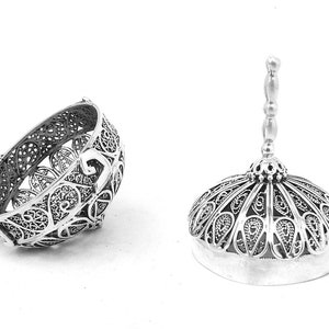 Vintage Chanukka Silber Dreidel, die Öffnungen mit Einzigartigen Mustern