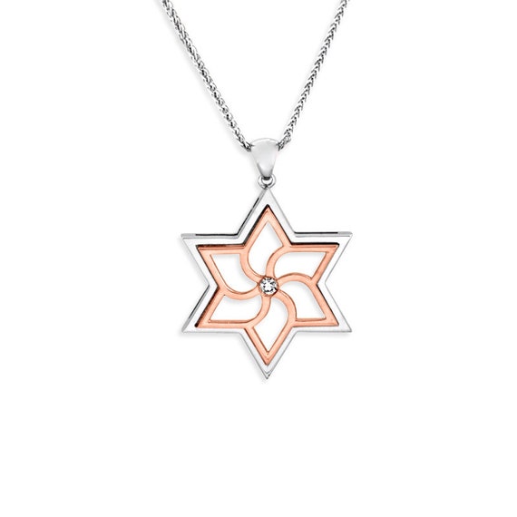 Star Of David Necklace And Pendant In White Gold | 6 ICE
