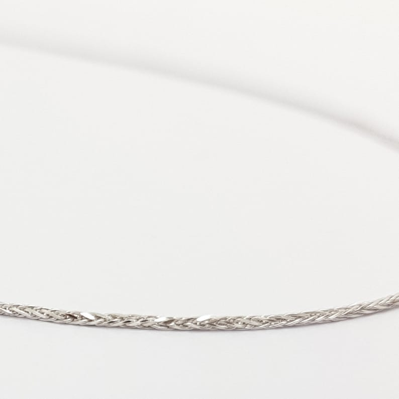 Beautiful 18'' Classic 14K White Gold Thin Chain 0.8 Etsy