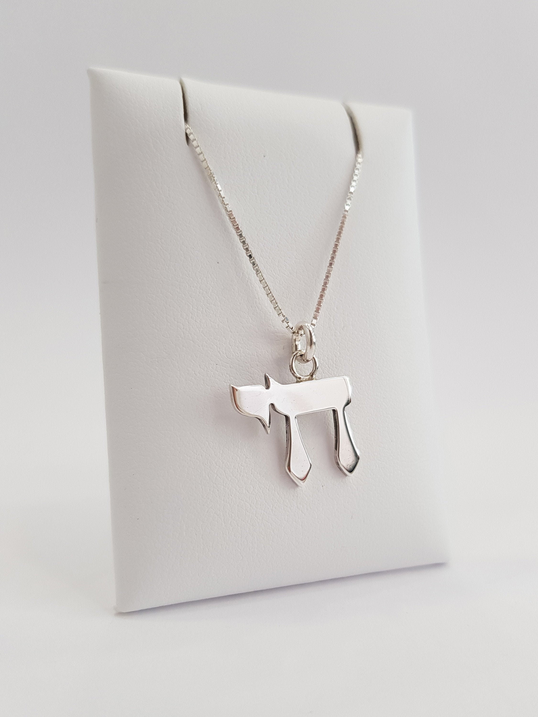 Medium Chai Pendant Silver, Chai Symbol Necklace, Silver 925 Medium Chai Pendant Silver, Chai Symbol Necklace, Silver 925