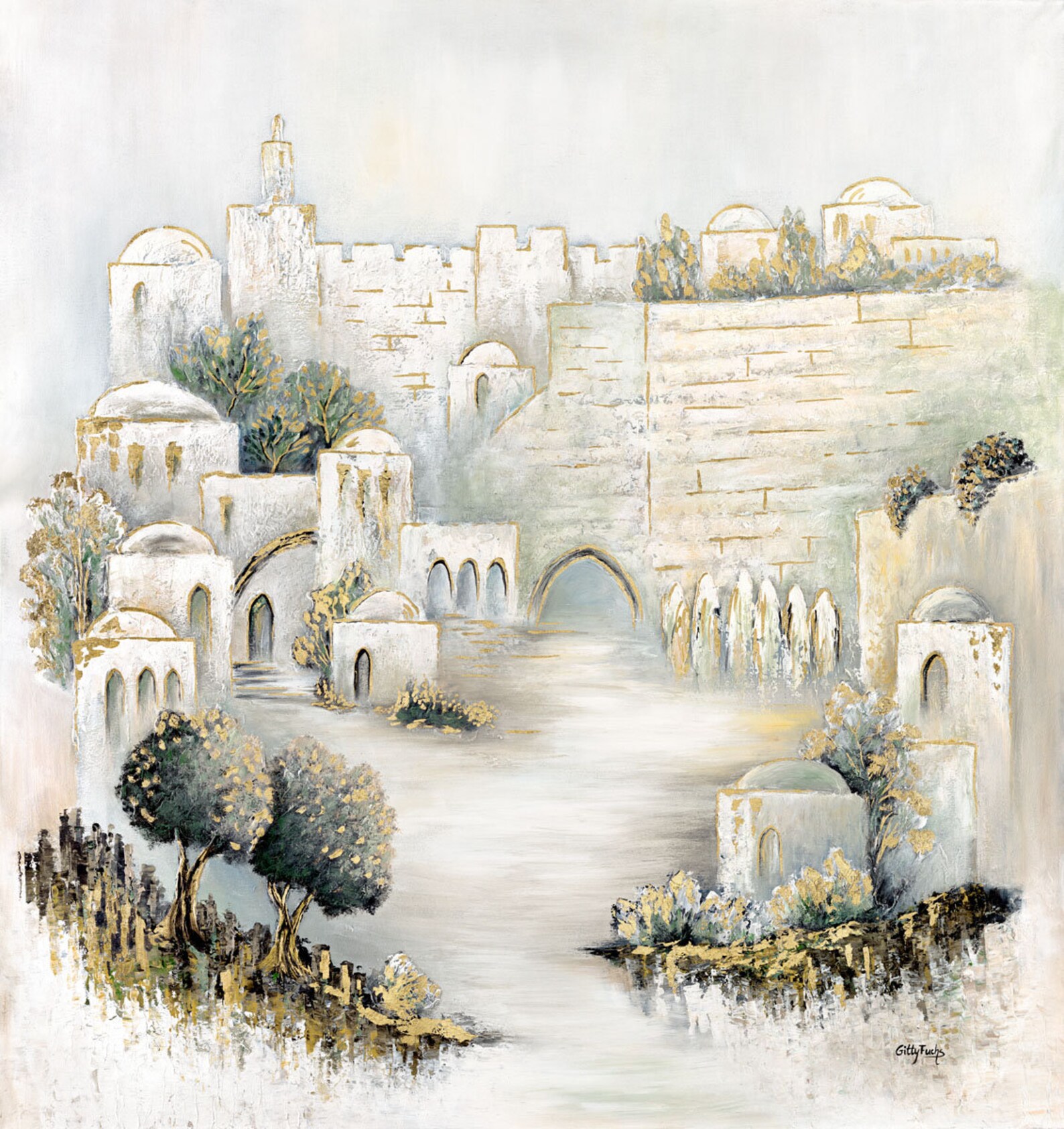 Original Modern painting jerusalem Acrylic on Canvas modern Etsy