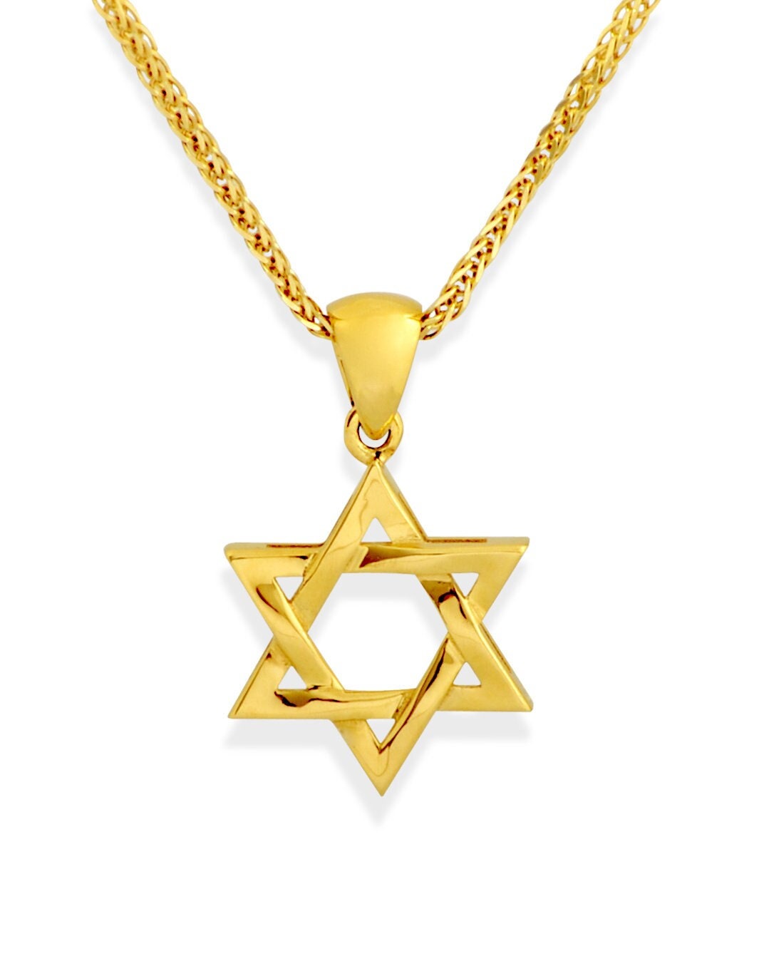 thumbnail image 2 of 14K Yellow Gold Jewish Symbol Safety Pin - Star Of David, Hamsa & Chai Charms 2 of 14