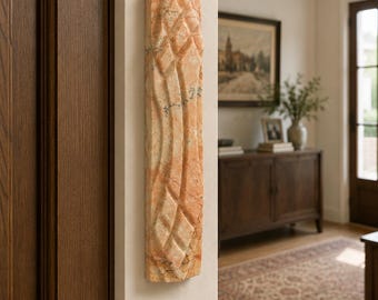 Jerusalem Stone Mezuzah with Diamond Carving, Handmade Limestone Mezuzah Case, Luxury Israeli Judaica, Modern Jewish Home Decor