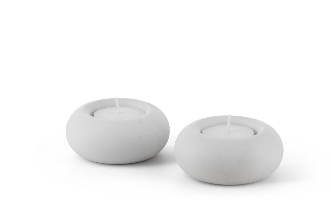 Classic Round Concrete Candle Holders Etsy