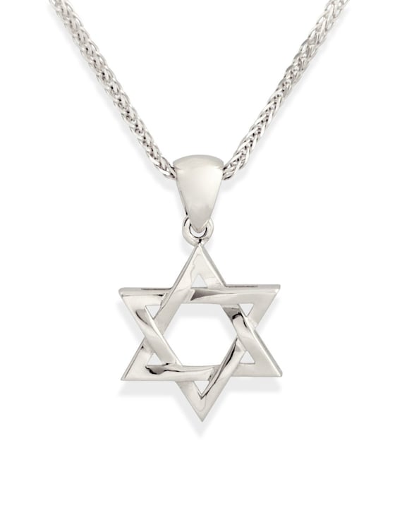 Tiny White Gold Star of David Small Star of David Pendant 14k