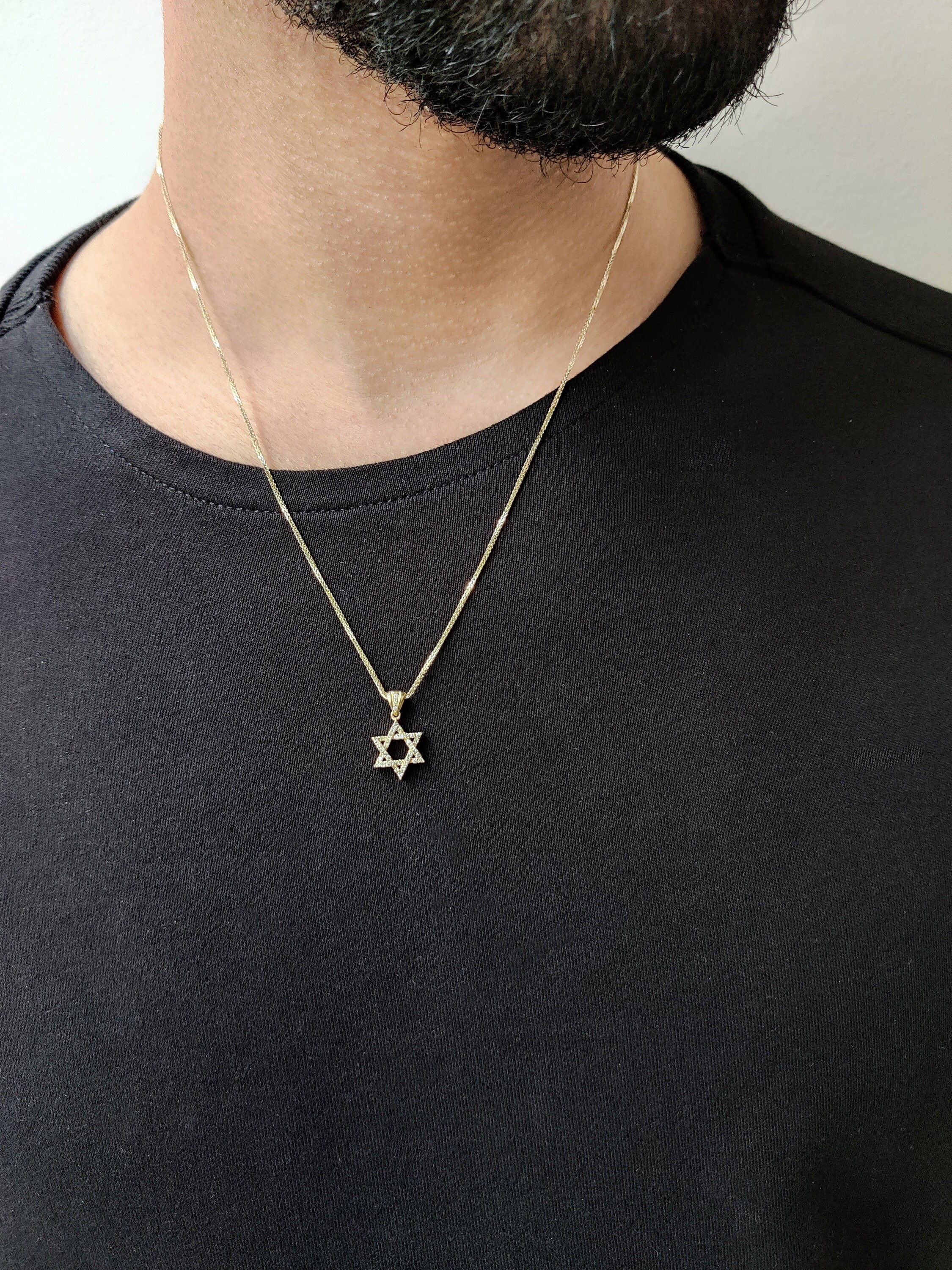 Small diamond star store of david necklace