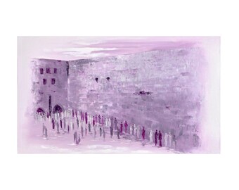 Original Pastel Painting of The Wailing Wall in The Old City of Jerusalem