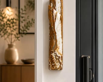 Brown Jerusalem Stone Mezuzah Case, Natural Stone Mezuzah Case, Handmade Israeli Judaica, Luxury Jewish Home Decor, Holy Land Gift