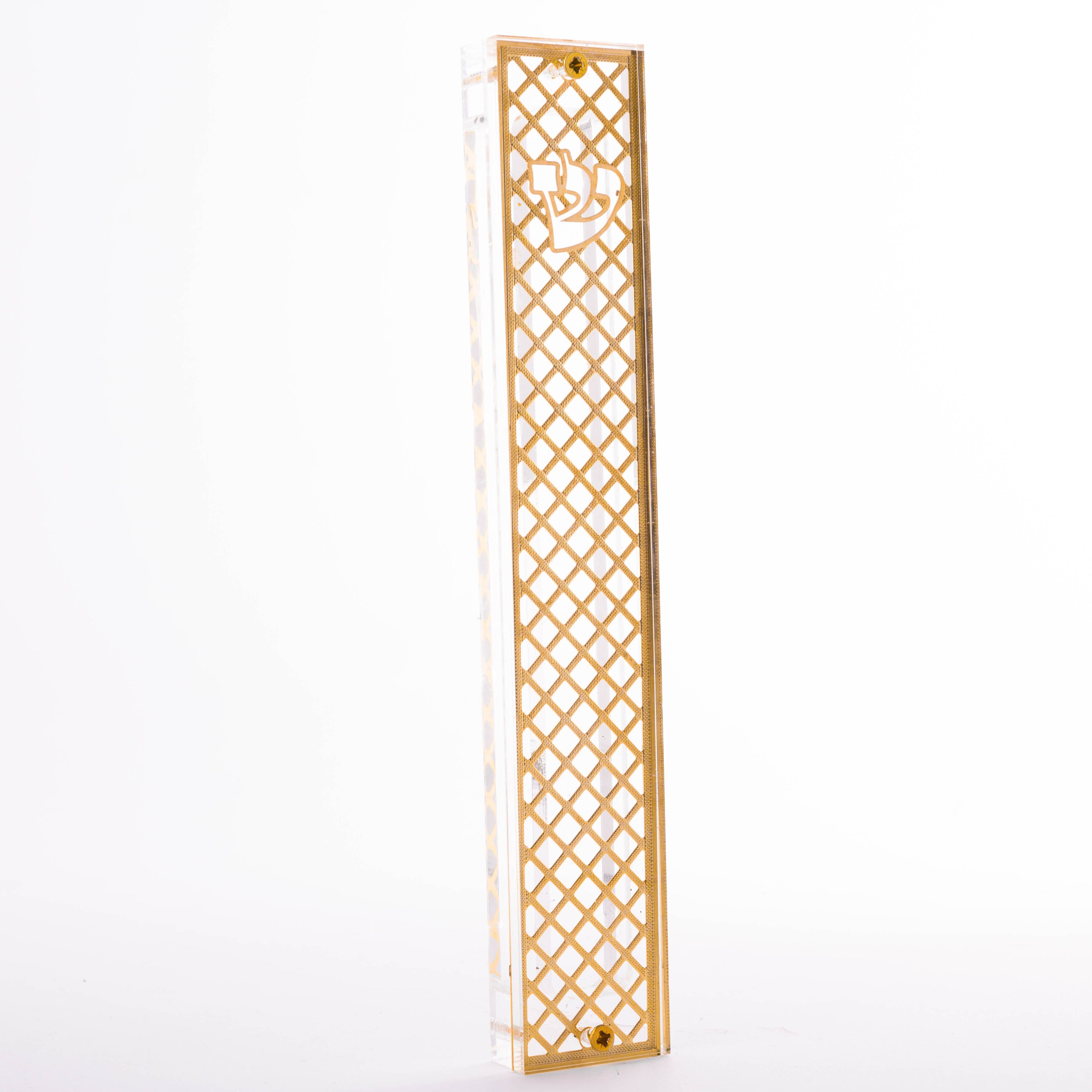 Beautiful Clear Mezuzah With Crosshatch Pattern Etsy Australia