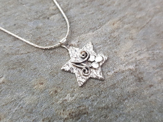 Star of david shop necklace etsy