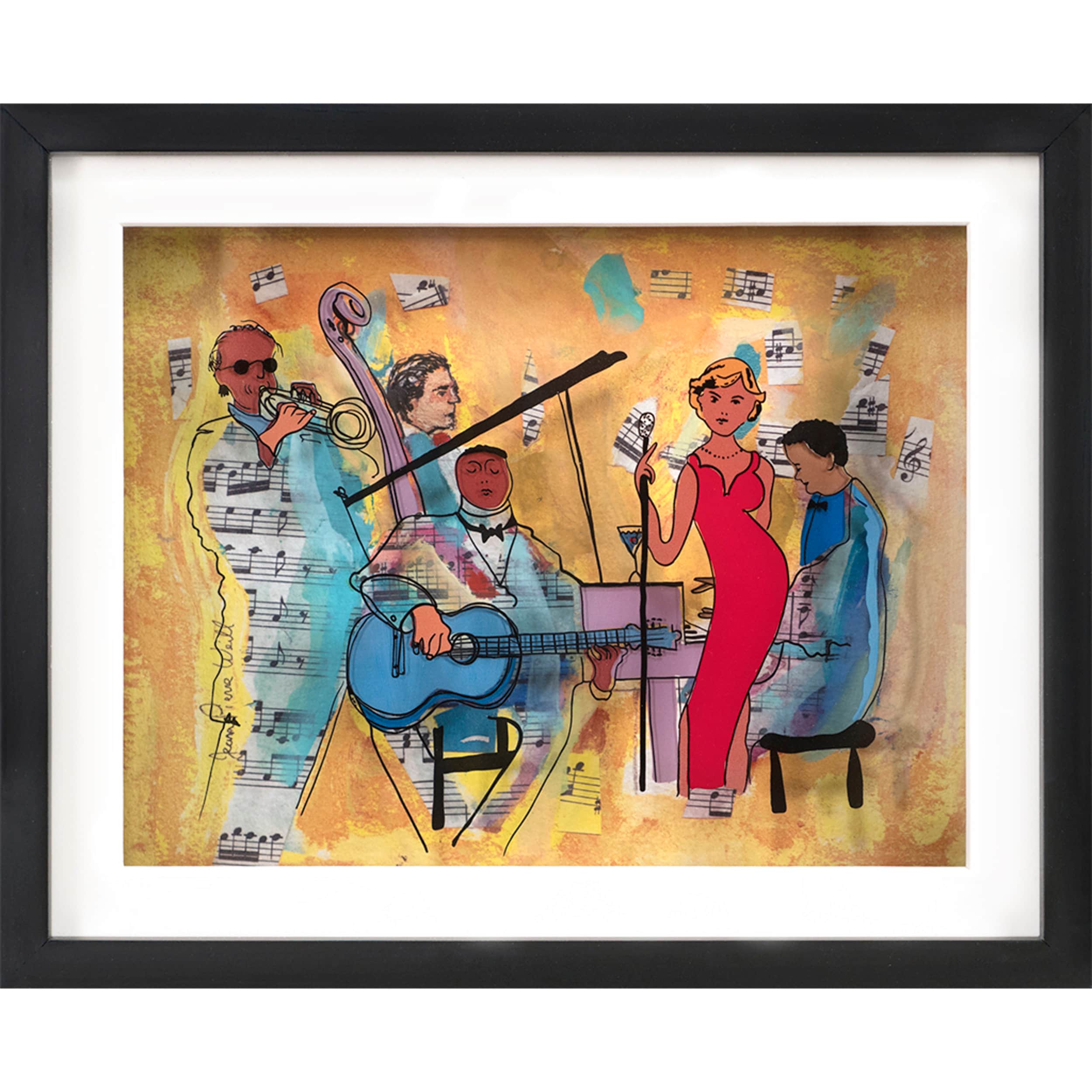 Jazz Band 3D Painting on Glass - Wall Art for Music Lovers / Jazz Painting / 3d Artwork, Gift for Her, Valentine's Day gift