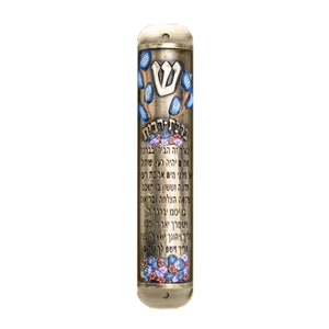 Regalo Mezuzah per la benedizione della casa, custodia Mezuzah fatta a mano, Mezuzah colorato, regalo ebraico per l&#39;inaugurazione della casa, simbolo Menorah ebraico