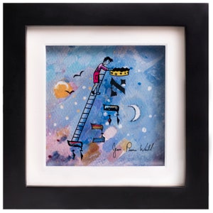 Love Painting, Ahava Art, Romantic 3D Painting For Your Loved One, Modern Jewish Art, Mini Desk Art, Jewish Painting, Judaica Artwork