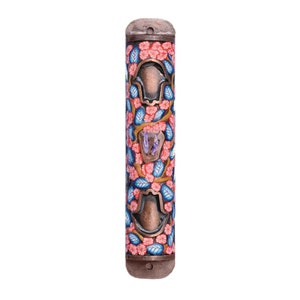 Colorful Hamsa Mezuzah, Jewish symbol judaica, Handmade Mezuzah case, Jewish Housewarming gift, jewish home blessing