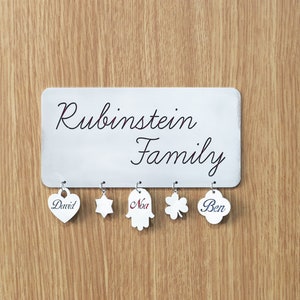 Personalized Metal Door Sign With Dangle Charms