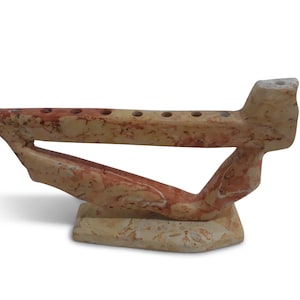 Unique Harp Shaped Stone Menorah - Special Judaica Gift
