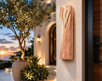Handmade Jerusalem Stone Mezuzah Cover, Israeli Judaica Gift, Modern Mezuzah Cover, Jewish Wedding Gift, Artisan Mezuzah Case