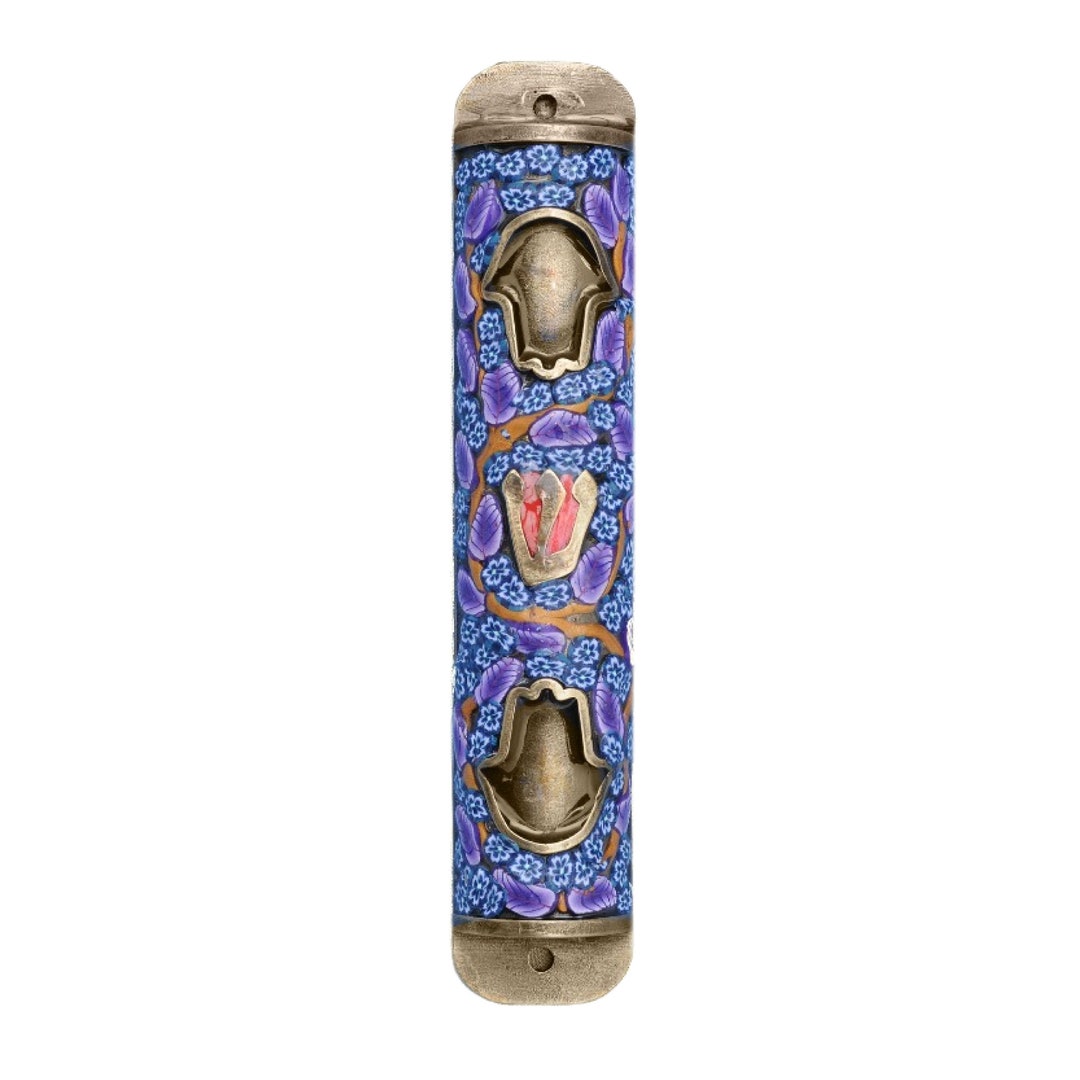 Colorful Hamsa Mezuzah, Jewish Symbol Judaica, Handmade Mezuzah Case, Jewish Housewarming Gift