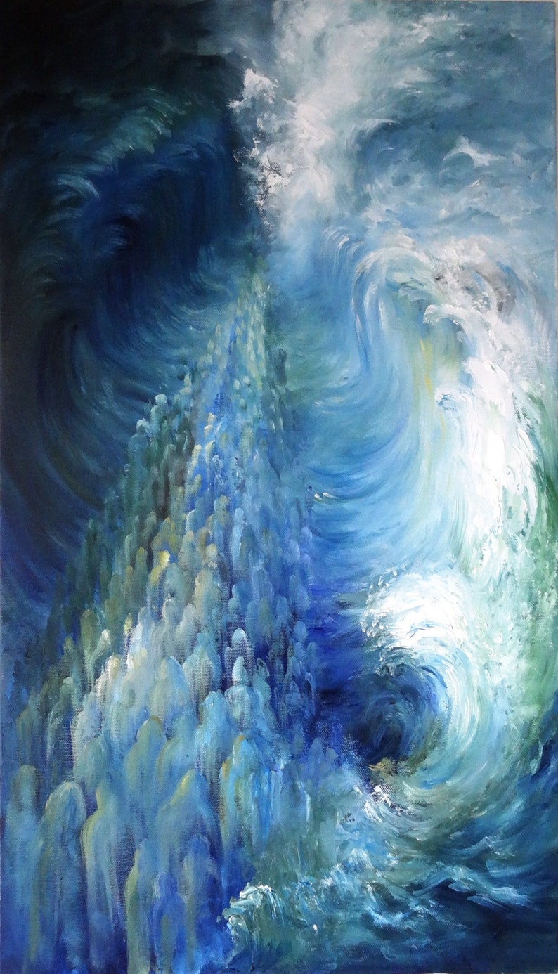 Exodus Art Modern Crossing the Red Sea Painting Rolled Canvas Etsy